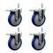 Service Caster 5 Inch Blue Polyurethane Swivel 58 Inch Threaded Stem Caster Set with Total Lock Brake SCC-TSTTL20S514-PPUB-BLUE-58212-4 - alternate 1